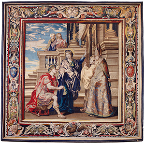 Tapestry showing Constantine Worshiping the True Cross, Indicated by Saint Helena