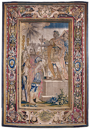 Tapestry showing the Apparition of the Cross before Constantine