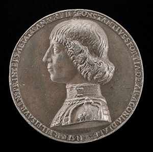 Costanzo Sforza, 1447-1483, Lord of Pesaro 1473 [obverse]; Costanzo Riding in the Country [reverse]