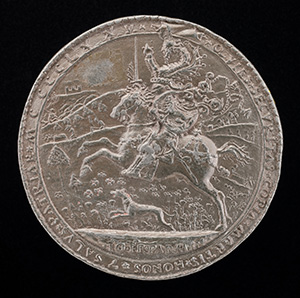 Costanzo Sforza, 1447-1483, Lord of Pesaro 1473 [obverse]; Costanzo Riding in the Country [reverse]