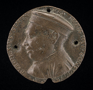 Borghese Borghesi, 1414-1490, Jurisconsult of Siena [obverse]; Minerva Holding a Spear and Shield [reverse]