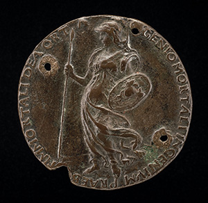 Borghese Borghesi, 1414-1490, Jurisconsult of Siena [obverse]; Minerva Holding a Spear and Shield [reverse]
