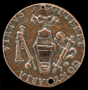 Andrea Caraffa, died 1526, Count of Santa Severina and Viceroy of Naples [obverse]; Shield of Caraffa Arms [reverse]