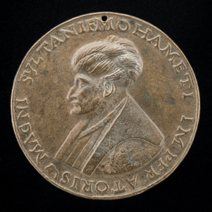 Mehmed II, 1430-1481, Sultan of the Turks 1451 [obverse]; Three Crowns: Constantinople, Iconium, and Trebizond [reverse]