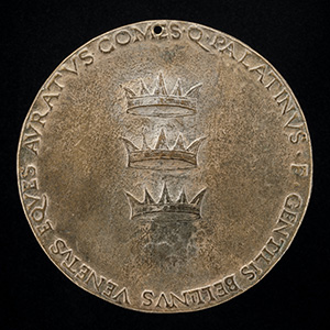 Mehmed II, 1430-1481, Sultan of the Turks 1451 [obverse]; Three Crowns: Constantinople, Iconium, and Trebizond [reverse]