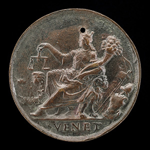 Andrea Gritti, 1455-1538, Doge of Venice 1523 [obverse]; Venetia Holding Scales and Cornucopiae [reverse]