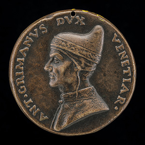 Antonio Grimani, Doge of Venice 1521-1523 [obverse]; Justice and Peace [reverse]