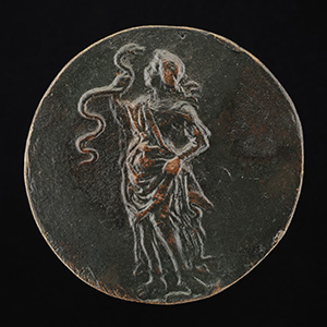 Giovanni Boccaccio, 1313-1375, Florentine Writer [obverse]; Wisdom Gazing at a Serpent [reverse]
