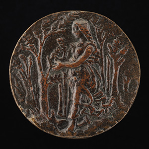 Francesco Petrarca of Arezzo, 1304-1374, Poet [obverse]; Poetry Walking in a Wood [reverse]