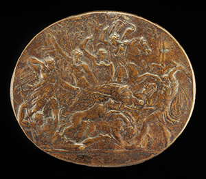 A Boar Hunt [obverse]; Portrait of a Young Man in Oil [reverse]