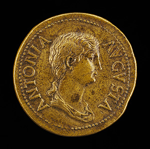 Antonia, 36 B.C.-A.D. c. 38, Daughter of Mark Antony and Octavia [obverse]; Claudius Caesar [reverse]