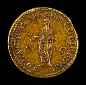 Antonia, 36 B.C.-A.D. c. 38, Daughter of Mark Antony and Octavia [obverse]; Claudius Caesar [reverse]