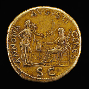 Nero, A.D. 37-68, Roman Emperor A.D. 54 [obverse]; Ceres and Annona [reverse]