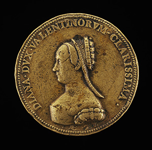 Diane de Poitiers, 1499-1566, Wife of Louis de Breze, Duchess of Valentinois 1548 [obverse]; Trampling on Cupid [reverse]