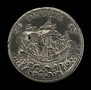 Antoine Perrenot, Cardinal Granvelle, 1517-1586, Bishop of Arras 1540, Cardinal 1561 [obverse]; Ship at Sea [reverse]