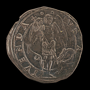 Ferdinand (Ferrante) I of Aragon, 1423-1494, King of Naples 1458 [obverse]; Saint Michael Spearing the Dragon [reverse]