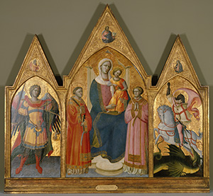 Virgin and Child Enthroned with the Archangel Michael, and Saints Lawrence, Stephen, George
