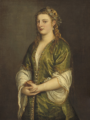 Woman Holding an Apple