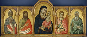 Madonna and Christ Child with a Bishop Saint, Saint John the Baptist, Saint Michael and an Unidentified Saint