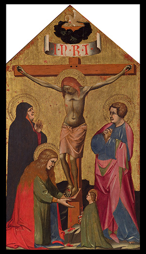The Crucifixion, with the Virgin Mary, Saint Mary Magdelene, Saint John the Evangelist, and a Female