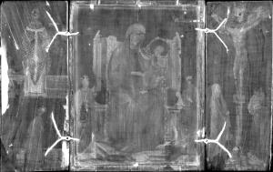 Madonna and Child with Saints and the Crucifixion (Triptych)
