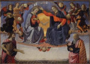 The Coronation of the Virgin with Saint John the Baptist and Saint John the Evangelist