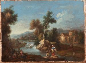 Landscape with Waterfall