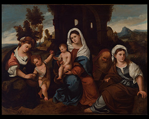 Madonna and Child with Three Saints and John