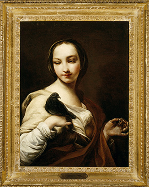 Girl with Black Dove
