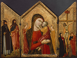 Madonna and Child, Crucifixion, and Saints