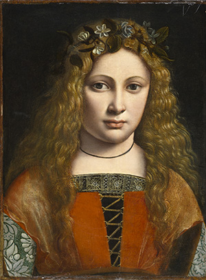 Portrait of a Young Girl Crowned with Flowers
