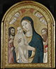 Madonna and Child with Saint John the Baptist, Saint Bartholomew, and Four Angels [obverse]; Emblem of St. Bernardine [reverse]